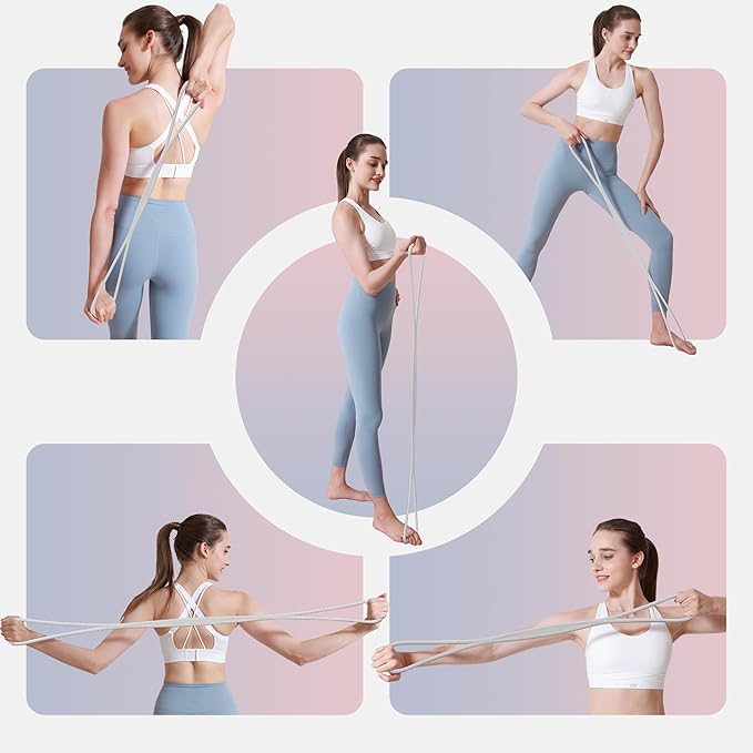 Luminous Resistance Bands, 8 Shaped Exercise Bands, with Handles Band for Arms, Back, Shoulder Stretch, Resistance Bands Women Men, Gift for Yoga Lover/Beginner, Not Break