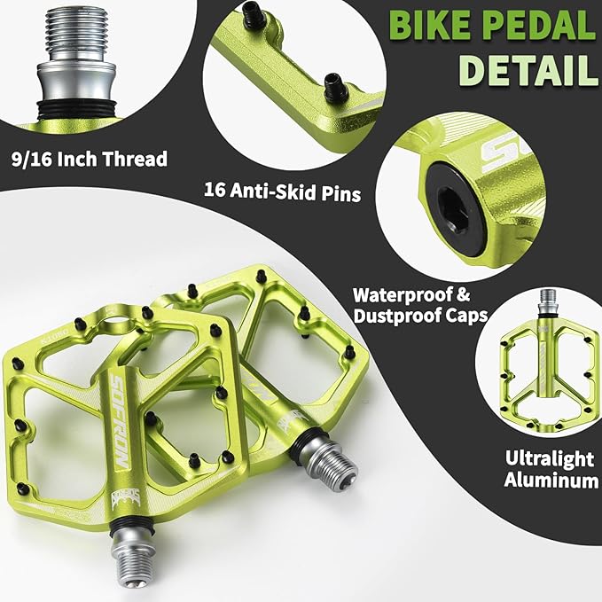 MTB Bike Pedals, Lightweight Bicycle Pedals for BMX/MTB -Universal Lightweight Aluminum Alloy Platform Pedal