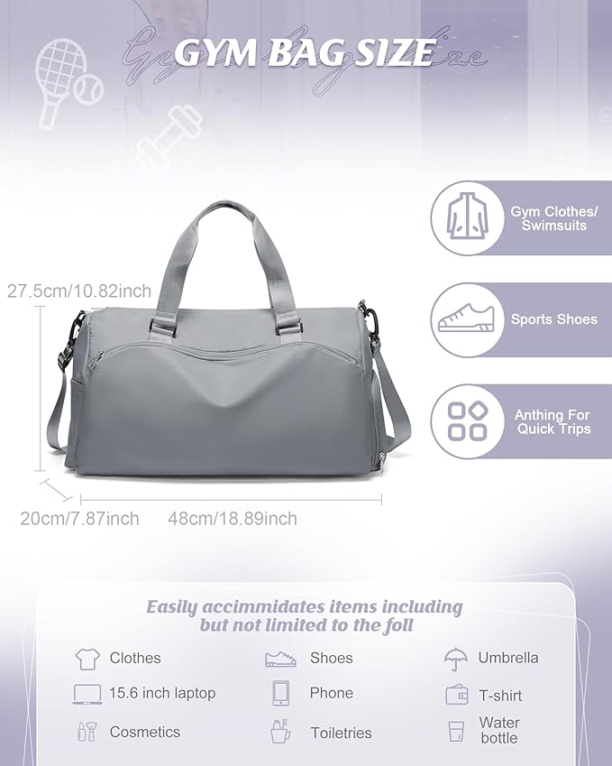 Gym Bag Womens,Travel Duffel Carry on Bag Sport Tote Bag Weekend Overnight Bag