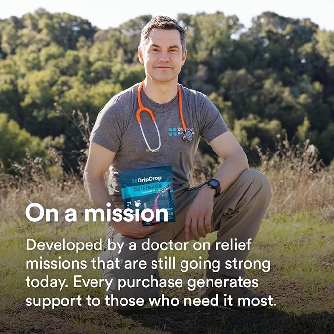 DripDrop Sugar Free Hydration Packets - Zero Passion Fruit - Single Serve Electrolytes Powder Drink Mix - Non-GMO, Gluten Free, Vegan - 32 Sticks