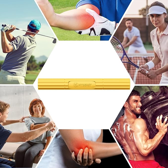 FitBeast Flex Therapy Bar, Tennis Elbow Therapy Bar - Ideal for Relieve Tendonitis Pain & Improve Grip Strength, Fitness Resistance Bar for Golfers Elbow & Tendinitis, Twist Bar for Physical Therapy