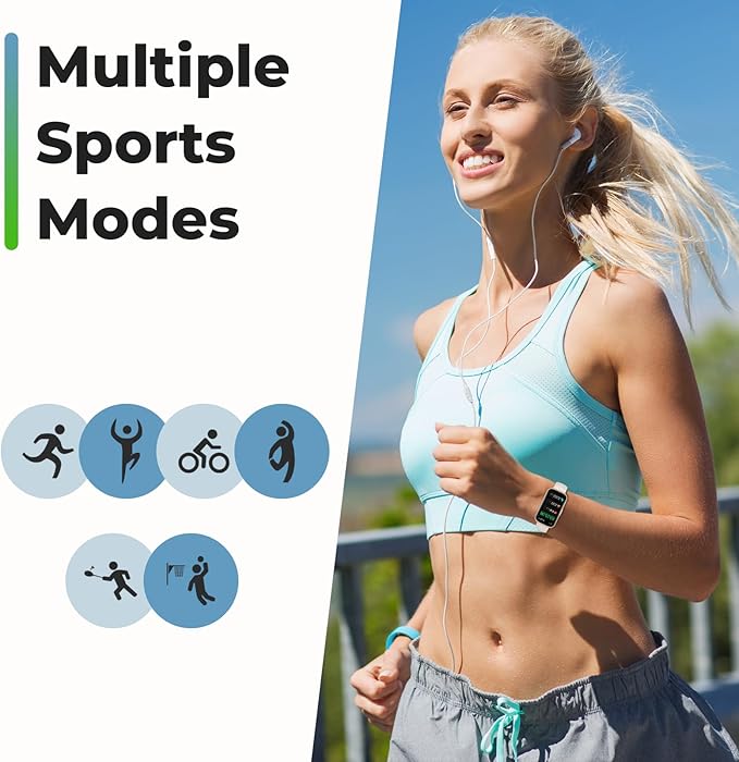 Fitness Tracker Smart Watch, 1.47" Full Touch Health Tracker with 24/7 Heart Rate & Blood Oxygen Monitor, Sleep Tracker, 3ATM Waterproof Step Tracker Activity Tracker for Women Men, Gold Star