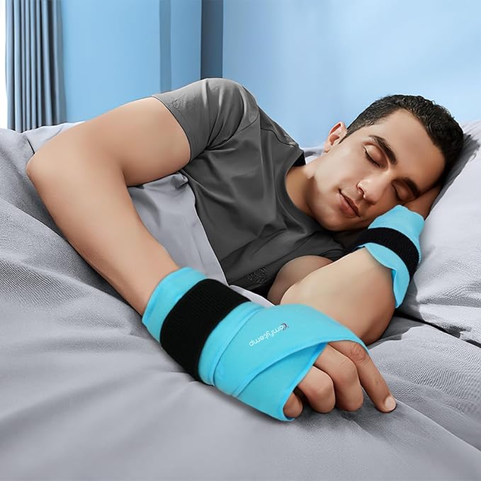 Comfytemp 24.5" Extra Long Wrist Ice Pack Wrap for Carpal Tunnel Relief, Reusable Gel Wrist Brace Hot Cold Compress for Hand Forearm Pain, Injuries, Arthritis, Surgery Gift, 2 Packs