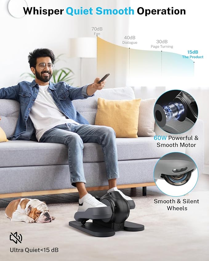 Gonex Under Desk Elliptical Exercise Machine, Leg Exerciser While Sitting for Seniors, 3-in-1 Mini Seated Pedal Exerciser as Seen on TV, 10 Resistance & Speed Levels, Manual/Auto with Remote