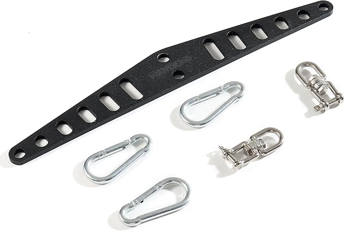 Multi-Grip LAT Pull Down Bar Hardened Powder-Coated Finish, 360° Rotating Stainless Steel Adapter, Neutral & Wide Grip Spreader Bar for Pulley System Gym & Cable Machines