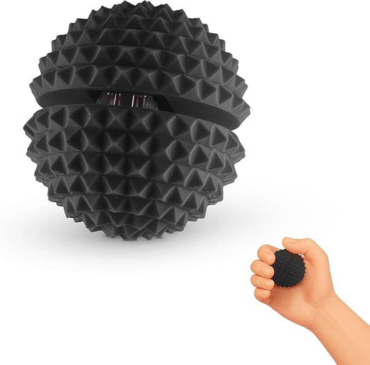 Round Spiked Sensory Fidget Clicker, Tactile Stimming Device with Mechanical Clicky Switches, Lanyard Attachment, Ideal for Pain Stim, ADHD, Autism & Stress Relief (Black, Medium)
