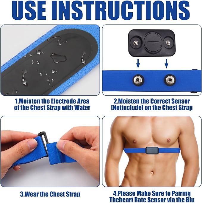 Heart Rate Monitor Chest Band for Polar H10 H9 H7, Adjustable Waterproof Replacement Chest Strap Compatible with Polar Garmin