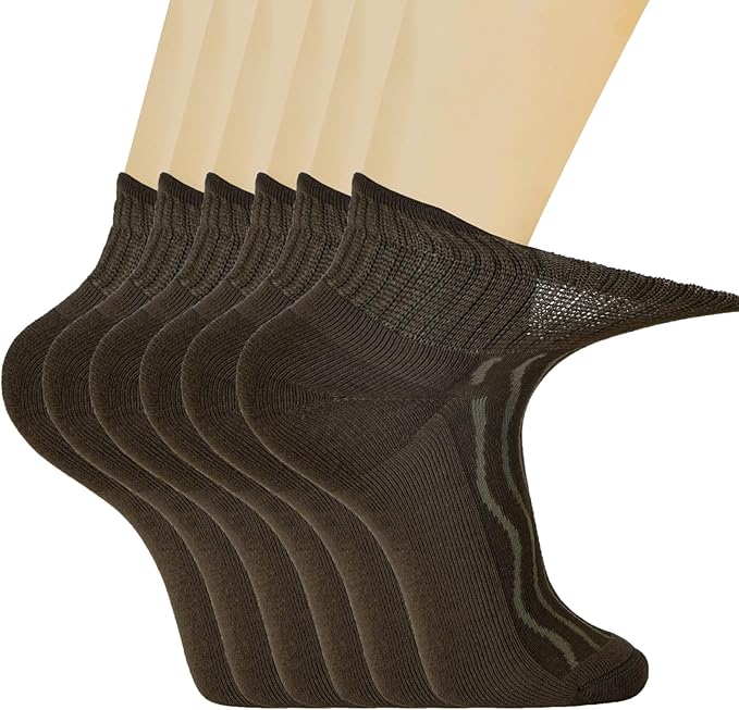 +MD Diabetic Socks for Men Women 6 Pairs,Non-Binding Top Extra Wide Ankle/Crew Socks, for Edema Circulator 9-11 10-13 13-15