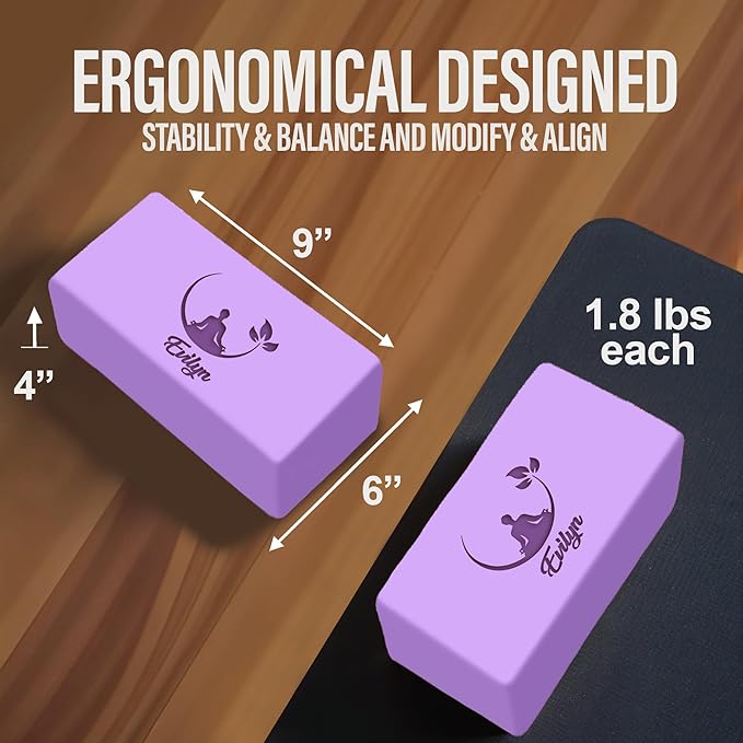 Personalized Yoga Blocks 2 Pack with Custom Design, Yoga Blocks for Women, Exercise blocks Yoga Blocks Soft Non-Slip for Pilates, Meditation, Custom Yoga Accessories