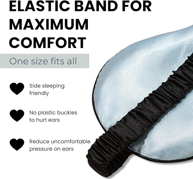 Satin Sleep Eye Mask, Cute Panda Eye Mask for Sleep, Soft Silk Satin Sleeping Mask Blindfold for Women and Men, Blackout Eyeshade Eye Cover Travel Essentials