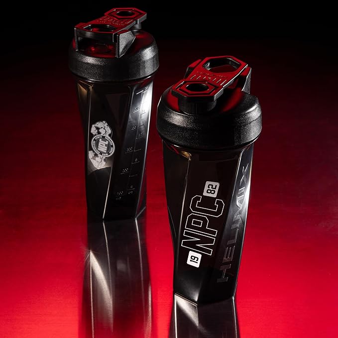 HELIMIX 2.0 NPC Officially Licensed Vortex Blender Shaker Bottle Holds upto 28oz | No Blending Ball or Whisk | USA Made | Portable Pre Workout Whey Protein Drink Shaker Cup | Mixes Smoothies Shakes