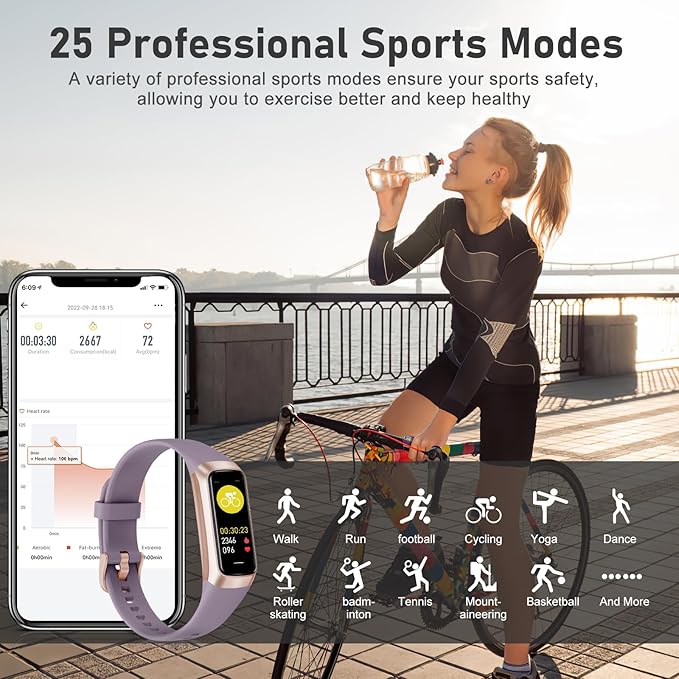 Fitness Tracker with Step Counter/Calories/Stopwatch, Activity Tracker, Health Tracker with Heart Rate Monitor, Sleep Tracker,1.10''AMOLED Touch Color Screen, Pedometer Watch for Women Men