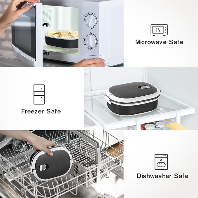 4 Pack Airtight Food Storage Containers,Reusable Kitchen Sandwich Containers with Lids Set for Meal Prep, Lunch,Salad,Snack, Microwave Safe, BPA-Free and Leak-Proof,30oz. Each