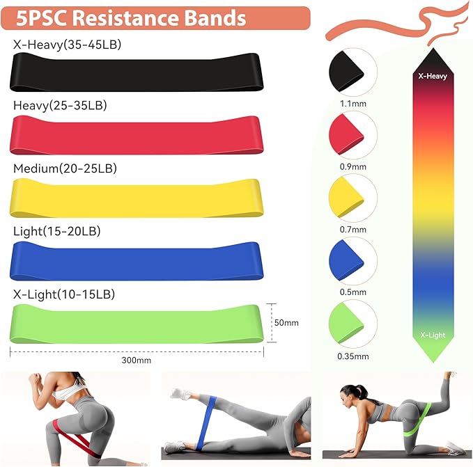 HASHMUST Pilates Ring Kit 12 PCS for Women, Home Workout Equipment with Magic Circle, Mini Exercise Ball, Resistance Bands, Massage Lacrosse, Yoga Strap, Full-Body Fitness Set for Toning & Gift