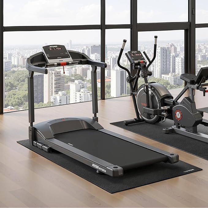 VEVOR Treadmill Mat for Carpet Floor, Exercise Equipment Mat for Treadmills, Stationary & Recumbent Bikes, High Density PVC Floor Protector Gym Mats, Waterproof and Non-Slip for Home Gym