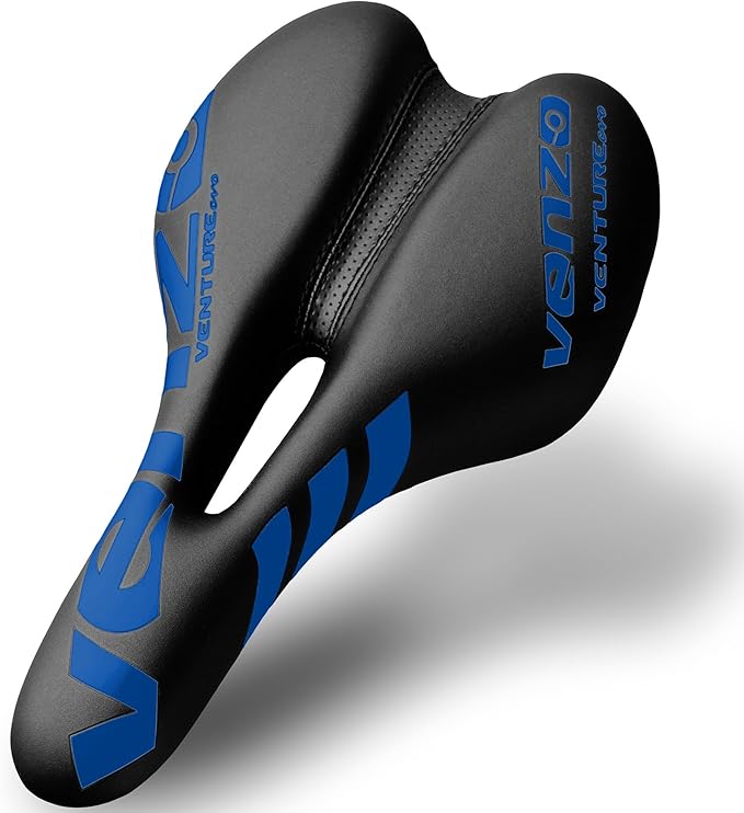Venzo Comfortable Saddle Bike Seat | Soft & Durable Bicycle Seat for MTB, Road, Exercise, Trekking, Folding, Hybrid & Cruiser Bikes | Breathable & Ergonomic Design Bike Saddle for Lower Resistance