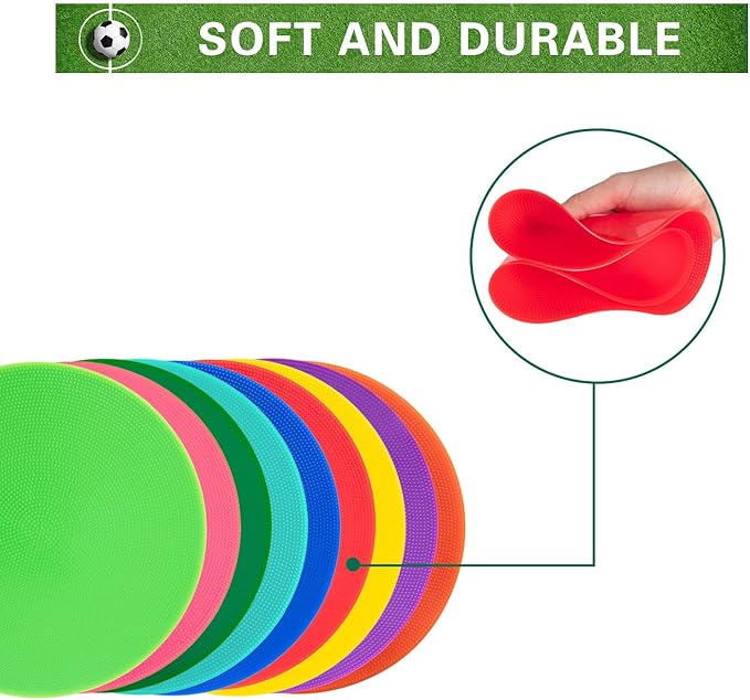 Spot Markers 18 Pcs 9 Inch 10 Inch Non Slip Rubber Agility Markers for Football, Basketball Training Markers,School Activities, Exercise Drills