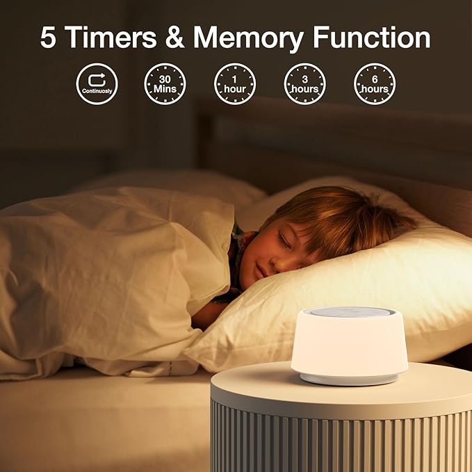 White Noise Sound Machine | Sound Machine for Baby Rechargeable | 30 Soothing Sounds | 10 Colors Night Light | White Noise Machine for Sleep Baby Adults Portable Sound Machine for Home Travel