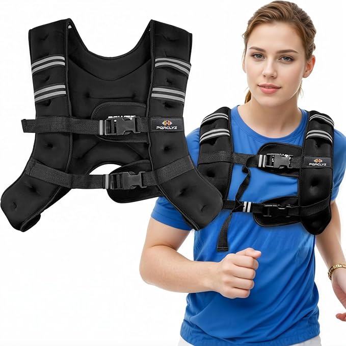Weighted Vest Weighed Vest Women Men Kids, 8lb/12lb/16lb/20lb Body Weight Vest with Reflective Stripe, Adjustable Weighted Vest for Strength Training, Running, Walking, Workout, Jogging
