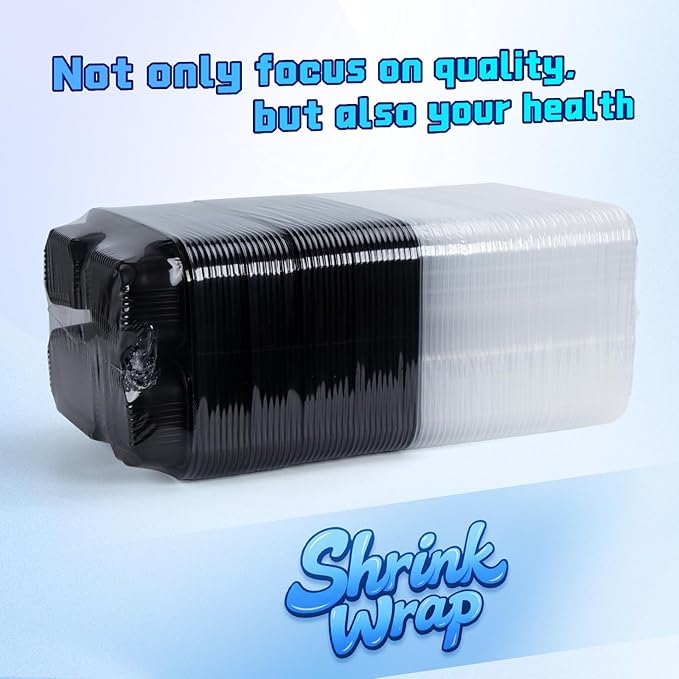 YANGRUI Meal Prep Container with Lid 40 Pack 34 oz - Reusable 4 Compartment Quad Seal Leak Defense Food Containers | BPA Free Flexible PP Plastic | Shrink Wrap Microwave & Dishwasher Safe Takeout Box