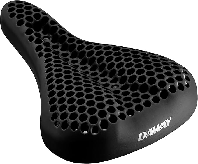 DAWAY Comfortable Bike Seat Cover - Silicone Gel & Memory Foam Padded Bike Seat Cushion for Men Women - Soft Bicycle Saddle Cover for Peloton, Stationary Exercise, Mountain Road Bikes - XL/Large/Small