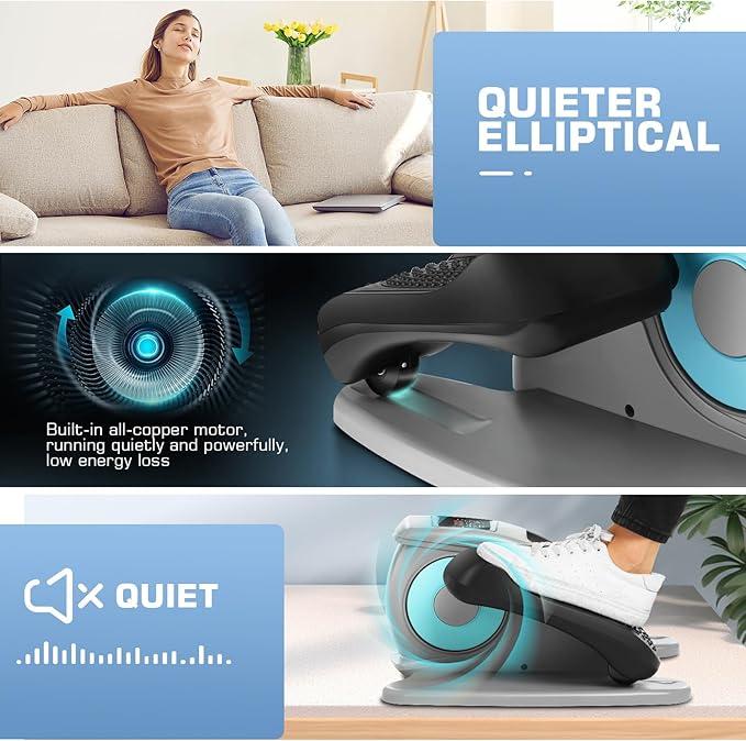 ANCHEER Under Desk Elliptical Machine, Electric Seated Pedal Exerciser as Seen on, Mini Elliptical Machines for Seniors, LCD Display Monitor, Portable Quiet Elliptical Machine, Leg Exerciser for Home