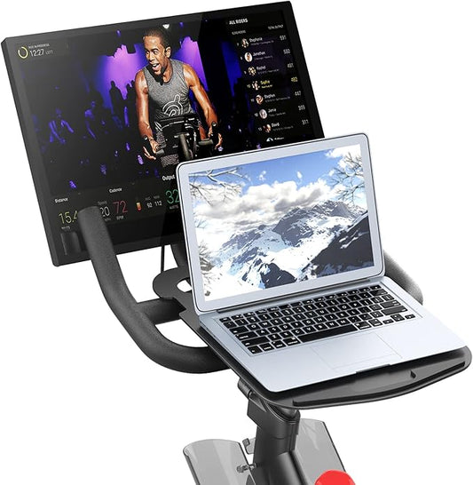 All-New Tabletop Tray Holder for Peloton Bike Mount - Premium Aluminum Stand for Tablets, laptops, Books, Phones, etc. - Riding Work Surface ,Bikes Accessories for Peloton (Not for Bike+)