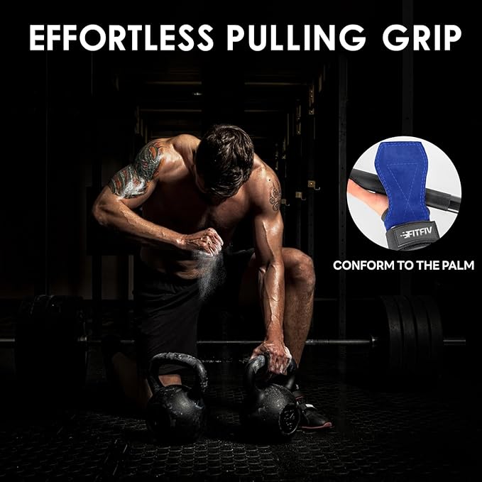 Weight Lifting Wrist Strap, Double Leather Weightlifting Wrist Straps for Gym Strength Training, Neoprene Padded Wrist Wraps - for Men & Women (Pair)