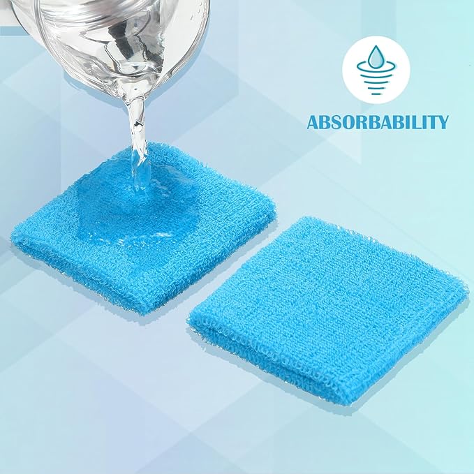 24 Pieces 80s Neon Sweatbands Set, Include 8 Sports Headbands and 16 Sweat Wristbands Elastic Athletic Tennis Sweat Bands Bulk for Man Woman