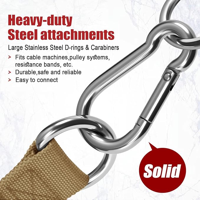 Heavy Duty Gym Exercise Handles Attachment for Cable Machine,Resistance Band,Pulley System Home Fitness Workout Equipment, with Elastic Rubber Grip and 2 Large Carabiners