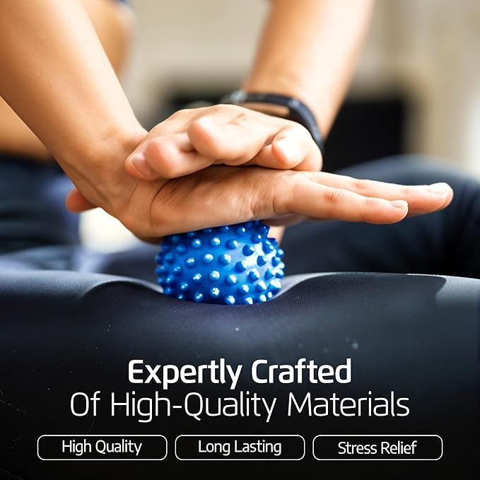 Logest 4-Piece Set Foot Massage Ball - for Trigger Point Therapy, Injury Rehabilitation & Deep Tissue Massage Balls - Prevent Stiffness & Improve Strength - Silicon with Nodules - Spike Ball