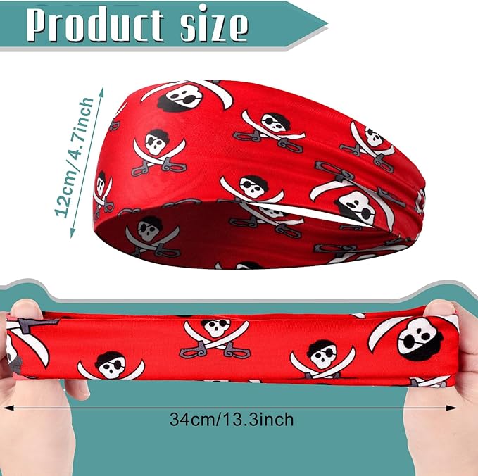 9 pcs Sweatbands for Men Workout Sport Headbands for Men Camo Headband Sweat Absorbing Headband Wide Sweatband for Head Basketball Football Cycling Running Yoga, 4.7 x 9.8 Inch