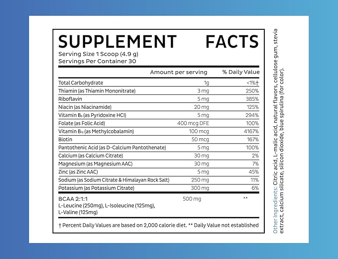 Zeal Electrolyte Powder Recovery Drink (30 Servings | Red White Blue Frozen Pop) w 0 Sugar +BCAAs +B-Vitamins Electrolyte Supplement w Potassium Zinc & Magnesium for Hydration - Keto Electrolytes