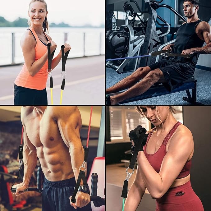 WHATAFIT Resistance Bands, Exercise Bands,Resistance Bands for Working Out, Work Out Bands with Handles for Men and Women Fitness, Strength Training Home Gym Equipment