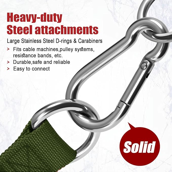 Heavy Duty Gym Exercise Handles Attachment for Cable Machine,Resistance Band,Pulley System Home Fitness Workout Equipment, with Elastic Rubber Grip and 2 Large Carabiners