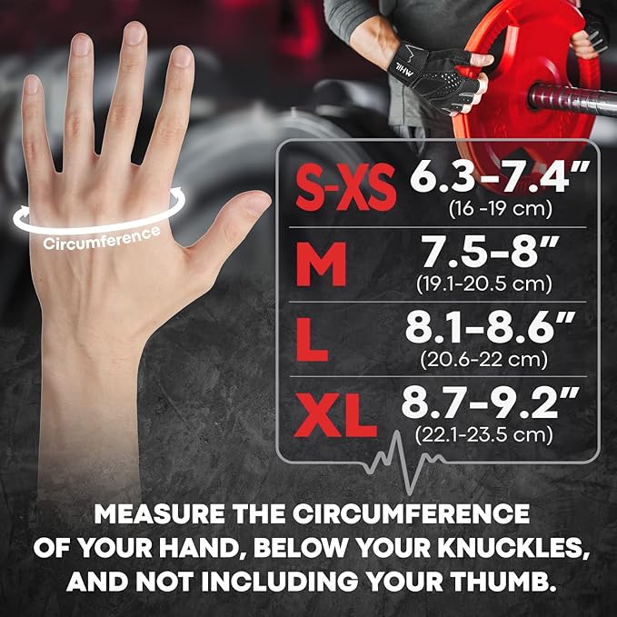 MhIL Workout Gloves for Men โ Comfortable Gym Gloves for Men with Enhanced Grip for Safety and Hand Protection โ Weight Lifting Protection with Wrist Wraps Support for Performance Boost and Style