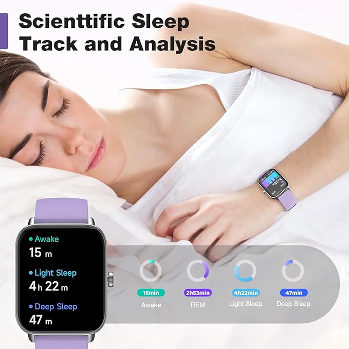 Fitpolo Smart Watch for Women,1.8” Touchscreen, Bluetooth Call, Alexa Built-in,24/7 Heart Rate, SpO2 Monitor, Step Counting, Sleep Tracking, IP68 Waterproof Fitness Tracker Watch for Android iPhone