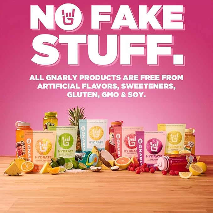 Gnarly Nutrition Hydrate Electrolyte Powder – Orange Pineapple Exercise Hydration Drink Mix – NSF Sport Certified – Electrolyte Solution, Performance & Recovery – Orange Pineapple, 14.10 oz