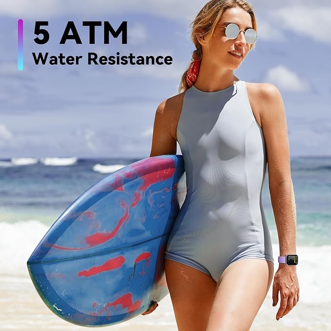 ENOMIR Smart Watch for Men Women, Alexa Built-in Fitness Tracker with Call Function&1.8" HD Touchscreen, 5ATM Waterproof Heart Rate/Sleep/SpO2 Monitor, 100+ Sport Modes, iOS Android Compatible, Purple