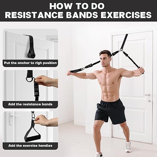 Pull Up Assistance Bands - Adjustable Heavy Duty Pull Up Assist Workout Bands for Men, Women, and Seniors - Resistance Bands for Pull Ups - Pull Up Bar Accessories (Black)