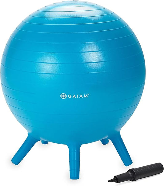 Stay-N-Play Children's Balance Ball - Flexible School Chair Active Classroom Desk Alternative Seating Built-In Stay-Put Soft Stability Legs, Includes Air Pump