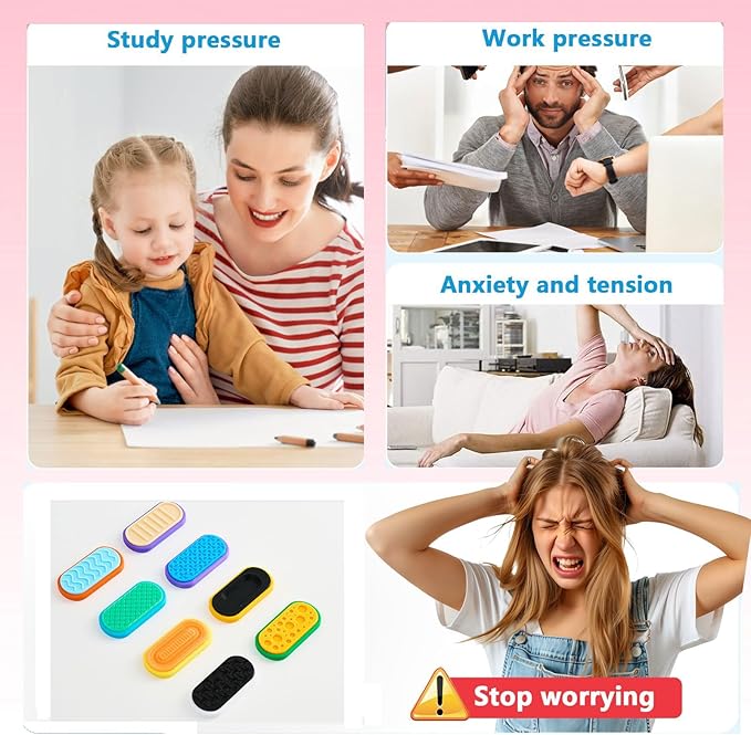 Magnetic Fidget Slider Toys for Kids and Teens,8 Piece of with Different Sensory Pattern,4 Matching Pairs,Small Sliders ,for Stress Relief,EDC,Office Desk,Classroom