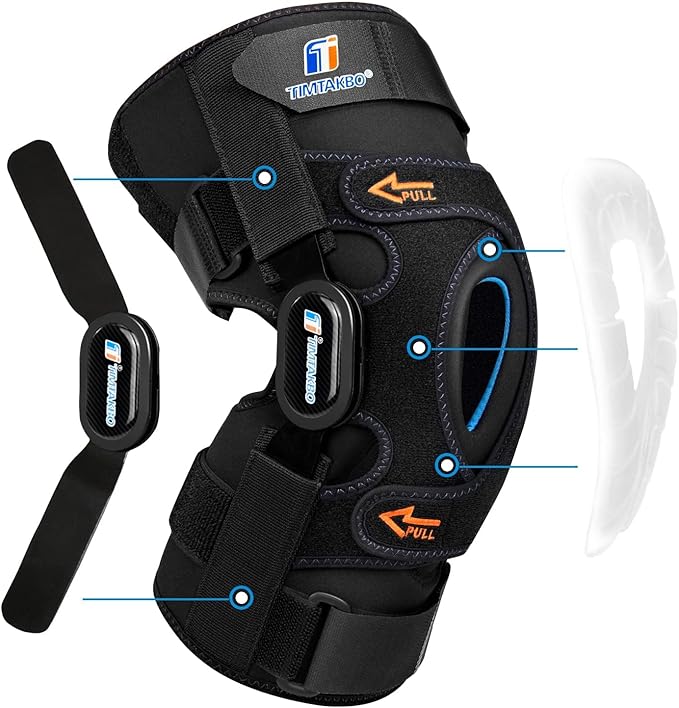 2.0 Version xxl Hinged Knee Braces for Knee Pain Relieve,GEL Patella Knee Brace Plus Size with Side Stabilizers, Knee Support for Meniscus Tear,ACL,MCL,Arthritis(2XL Fit Upper 26-31- Below 22-25.5")