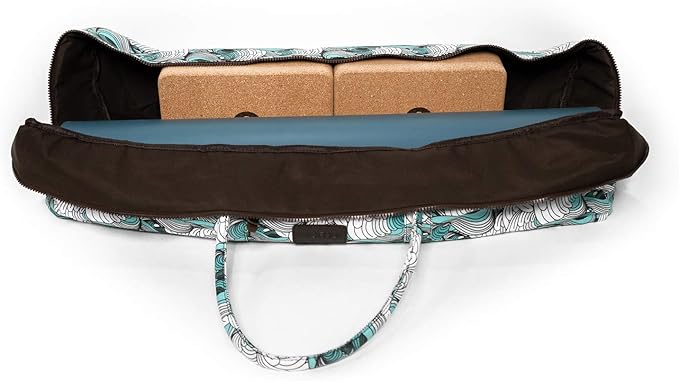 Kindfolk Yoga Mat Duffle Bag Patterned Canvas with Pocket and Zipper