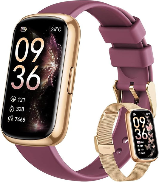 Health Fitness Tracker for Women Men: 24H Heart Rate Monitor Activity Trackers Blood Oxygen Sleep Step Calorie Tracking 5ATM Fitness Smart Watches for Woman Compatible with iPhone Android Gold-Gold