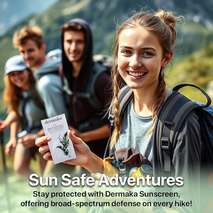 Dermaka Tinted Sunscreen SPF 42 for Face & Body – 2-in-1 Lightly Tinted Mineral Sunscreen with Zinc Oxide & Titanium Dioxide – Skin Soothing, Water-Resistant 80 Min, 5ml 25 sachets