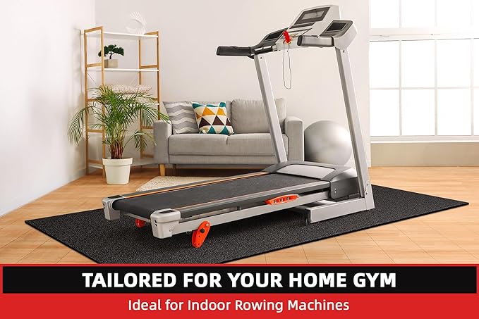 Treadmill Mat, 7'x3'/6'x3'/6'x2.5'/5.6'x2'/4'x2', 6mm Thick Exercise Equipment Gym Mat for Hardwood FloorCarpet, Compatible with Peloton Bike, Indoor Spin Bike, Elliptical