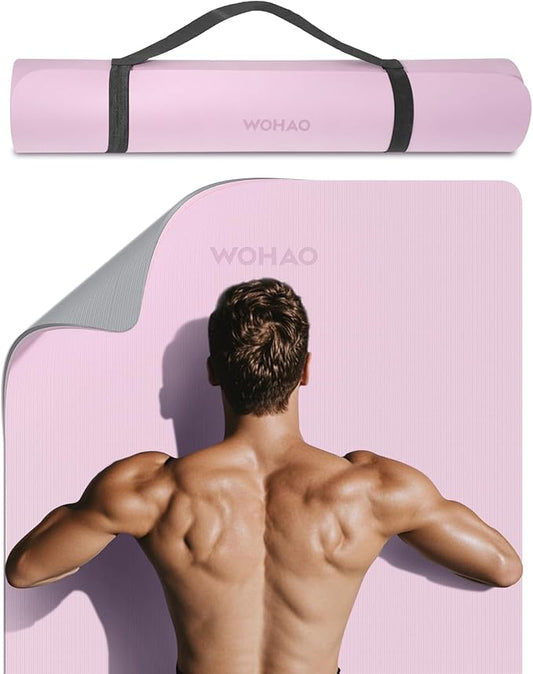 Extra Wide & Thick 8mm Yoga Mat, 72"x31.5" Large Non Slip Exercise Mat, Premium POE Material for Superior Cushioning & Stability, with Strap for Home Gym, Pilates