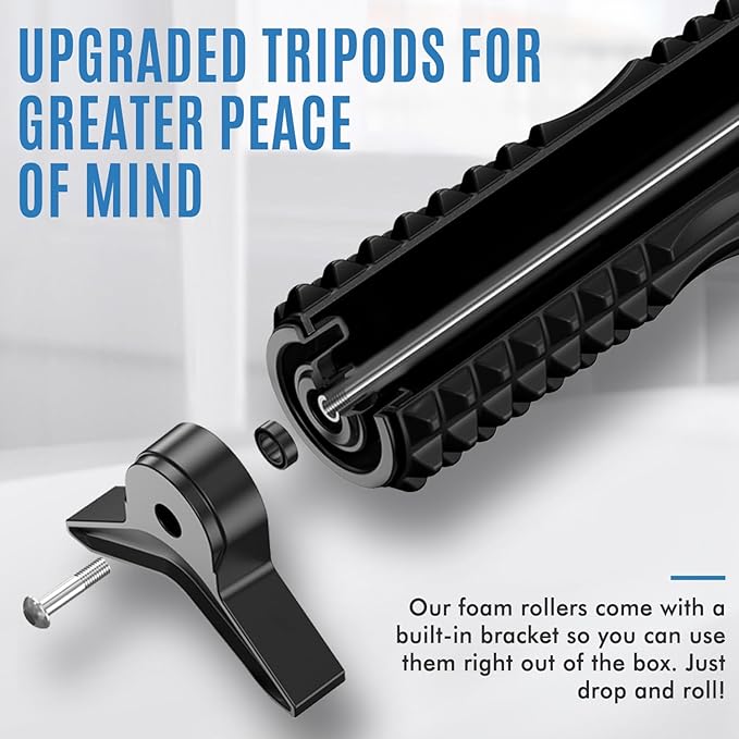 Trigger Point Foam Roller with Stand, 21 Inch Medium Density Foam Roller Long Back Roller Exercise Foam Roller for Physical Therapy, Muscles Deep Tissue, Pilates, Back Pain and Muscle Recovery(Black)