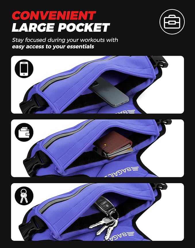 BAGAIL Adjustable Weighted Vest, 4-10lb/12-18lb/20-32lb Rucking Vest for Women & Men with 6 Weights & Large Pocket, Weight Vest for Home Workouts, Running, Walking and Strength Training